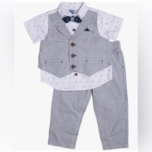 Little Lad 3 Piece Mock Vest Set, 18m